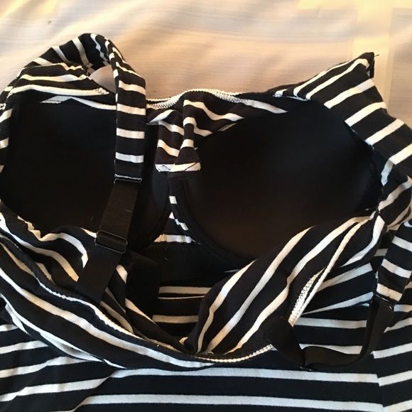 Soft surroundings bra top, black and cream stripe - Picture 3 of 3